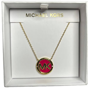NIB - Michael Kors Fashion Gold-Tone Stainless Steel Pendant Necklace